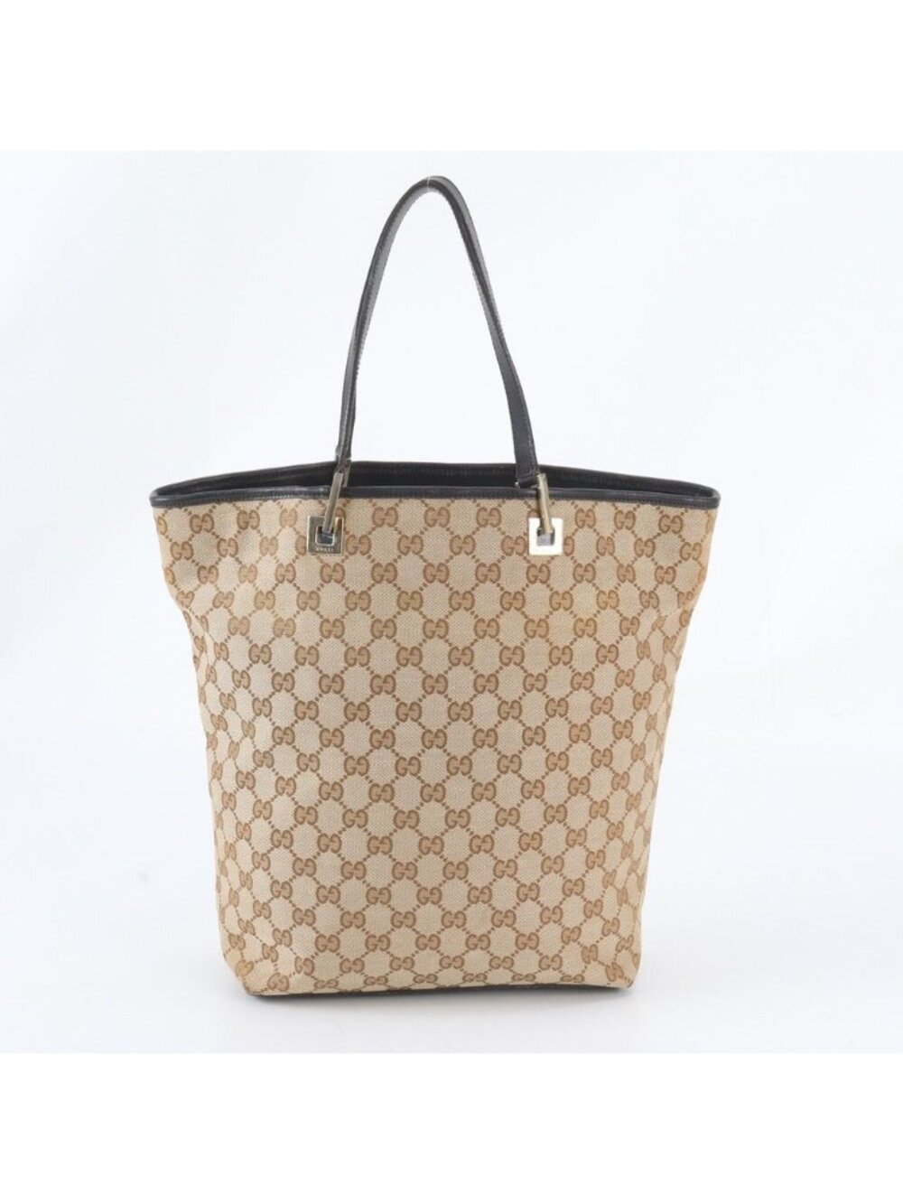 Gucci GG Canvas Leather Tote Bag Shoulder Hand